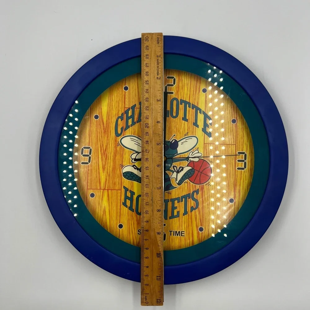 Vintage Charlotte Hornets NBA Wall Clock Hugo the Hornet 11.5